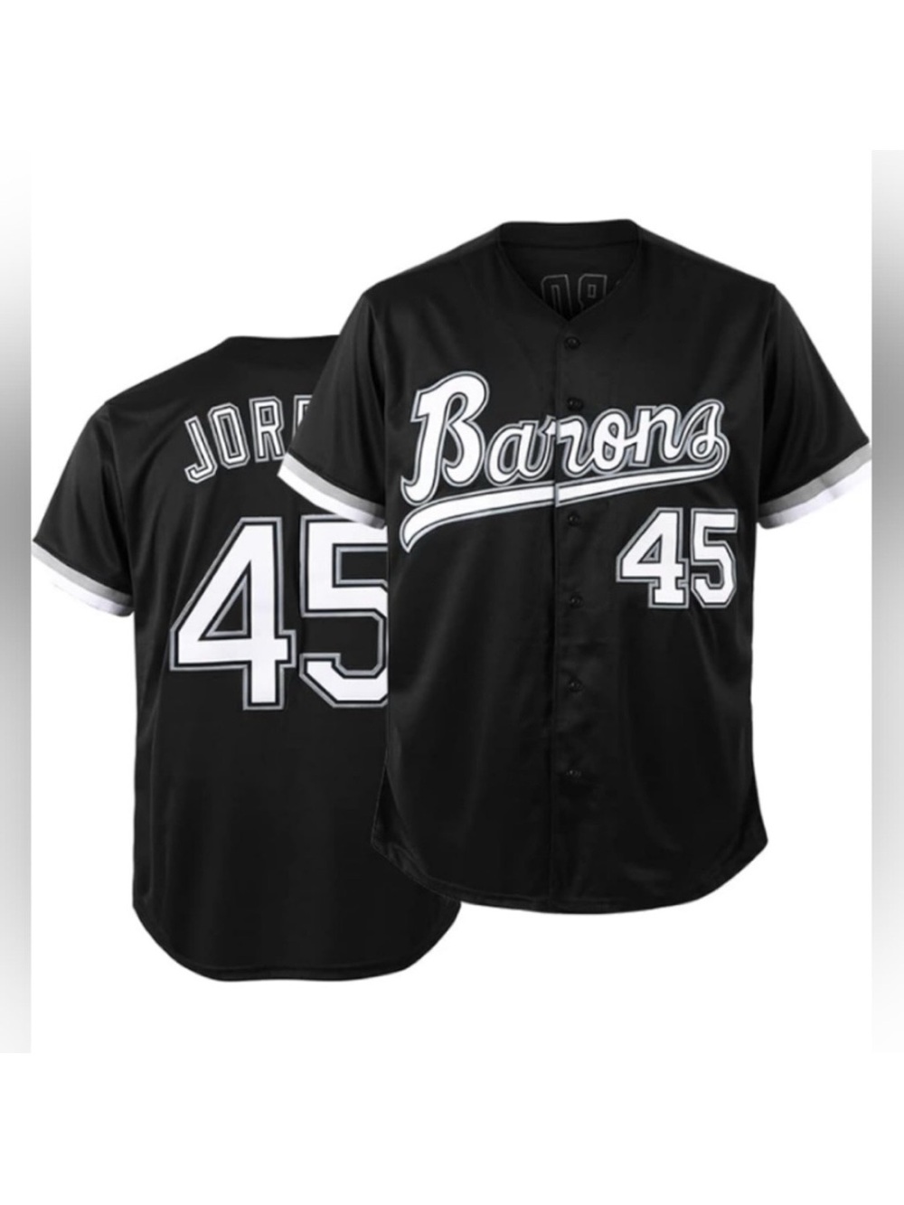 Michael Jordan Birmingham Barons Black Baseball Jersey #45 / White Sox / NEW